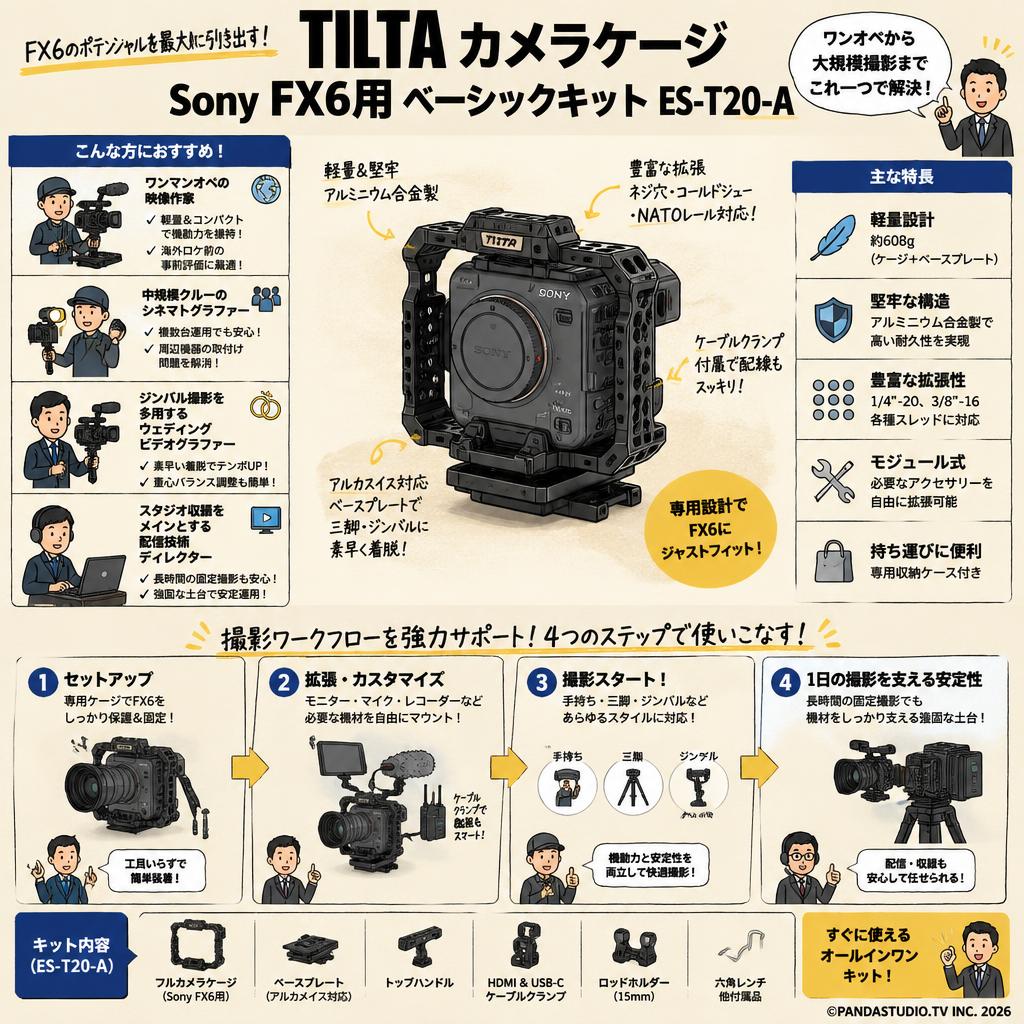 TILTA カメラケージ Sony FX6用 ベーシックキット ES-T20-A おもな対象のお客様