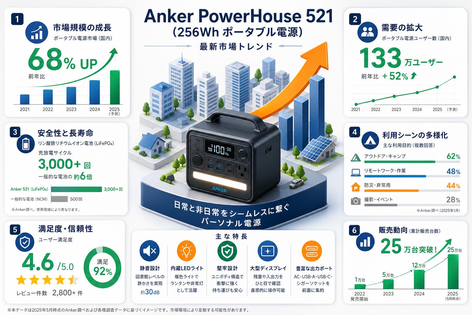 Anker PowerHouse 521(256Wh ポータブル電源) 概要