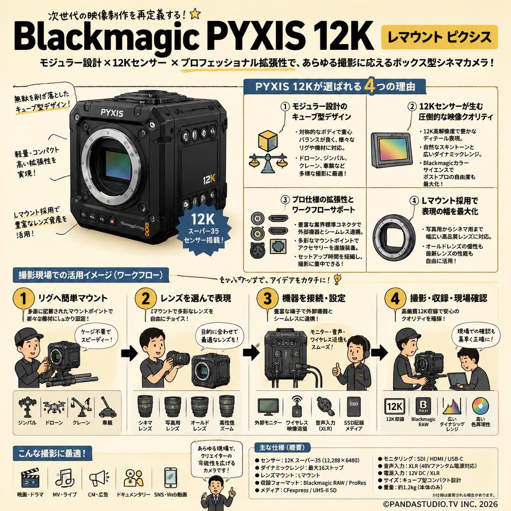 Blackmagic PYXIS 12K / Lマウント ピクシス 概要