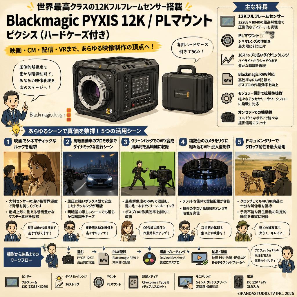Blackmagic PYXIS 12K /PLマウント ピクシス 用途