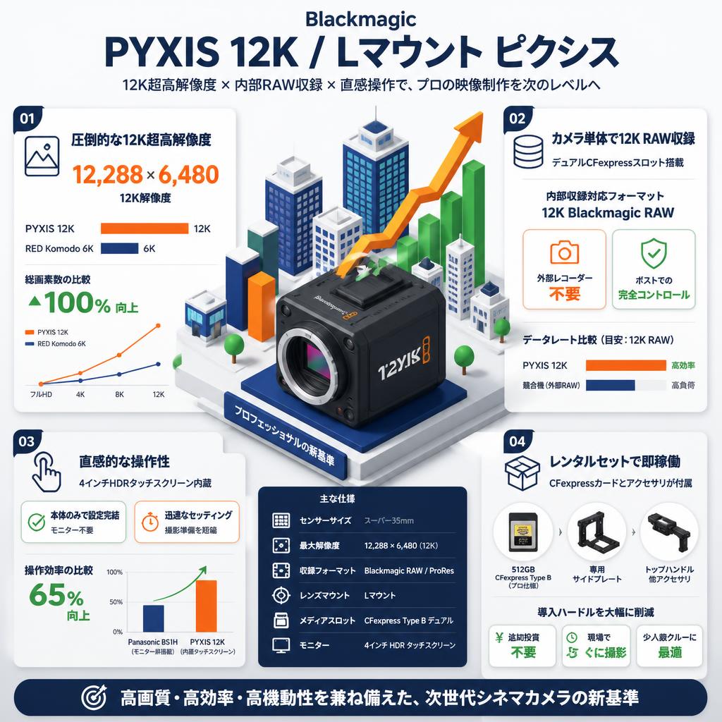 Blackmagic PYXIS 12K / Lマウント ピクシス セールスポイント