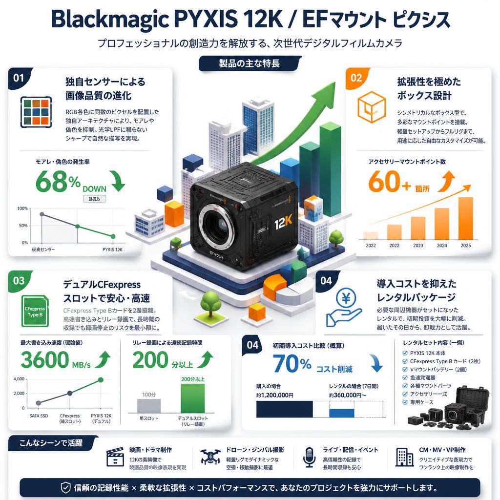 Blackmagic PYXIS 12K /EFマウント ピクシス セールスポイント