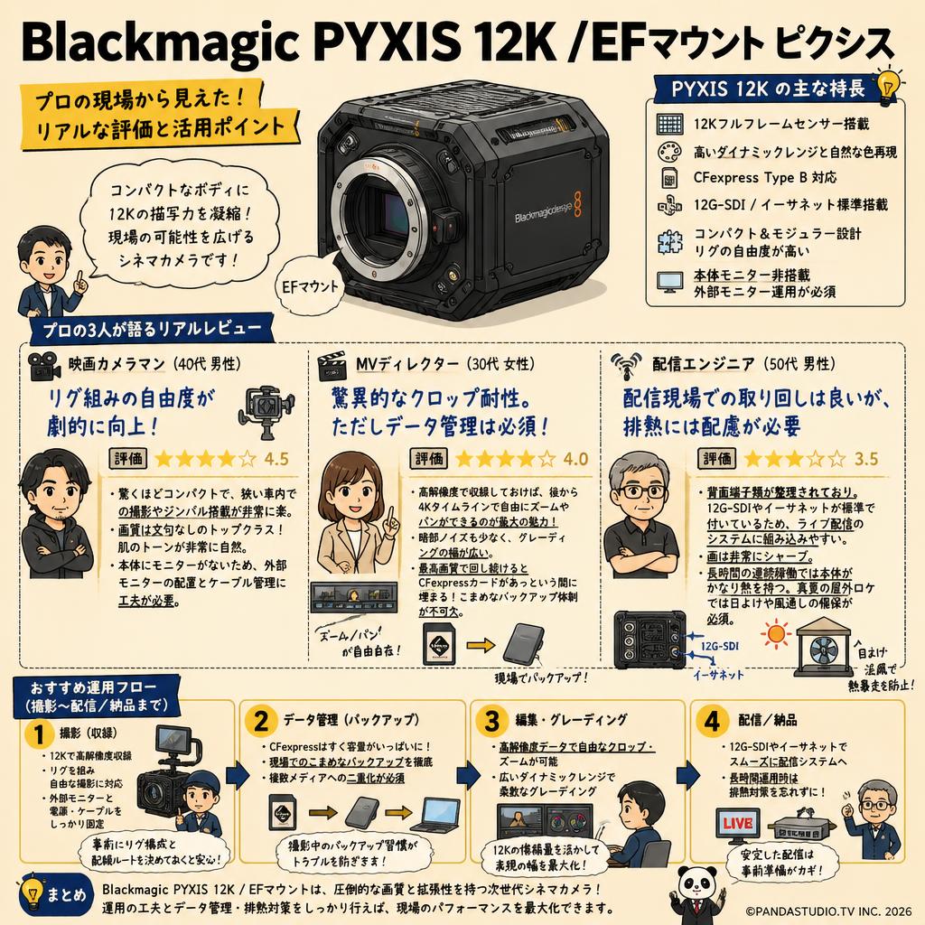 Blackmagic PYXIS 12K /EFマウント ピクシス インターネット上のお客様の声（評判）