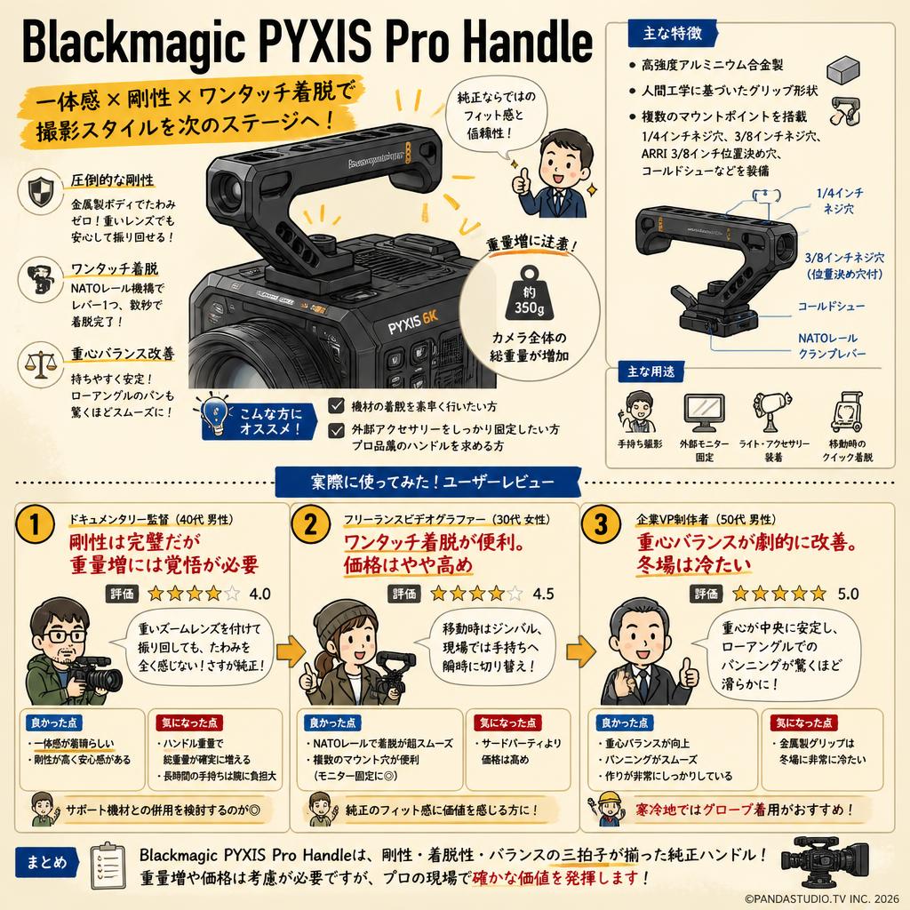 Blackmagic PYXIS Pro Handle インターネット上のお客様の声（評判）