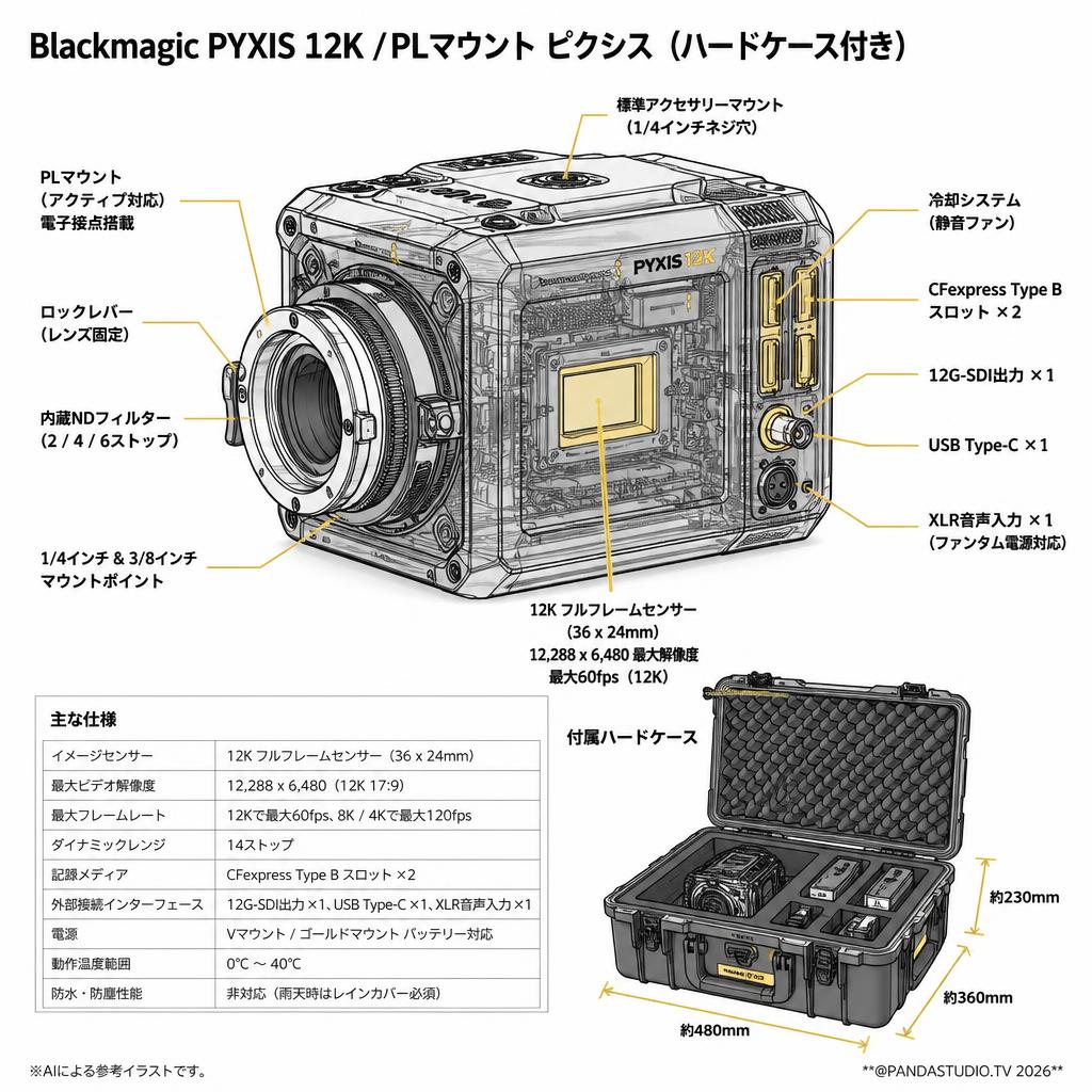 Blackmagic PYXIS 12K /PLマウント ピクシス スペック