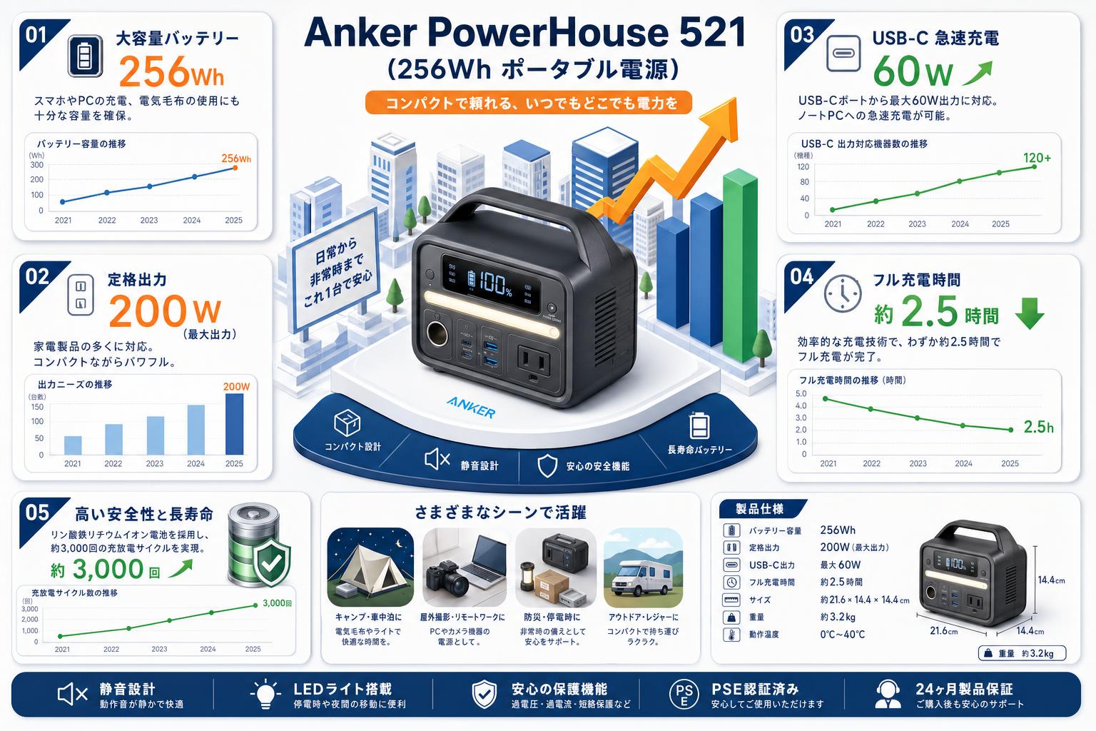Anker PowerHouse 521(256Wh ポータブル電源) インターネット上のお客様の声（評判）