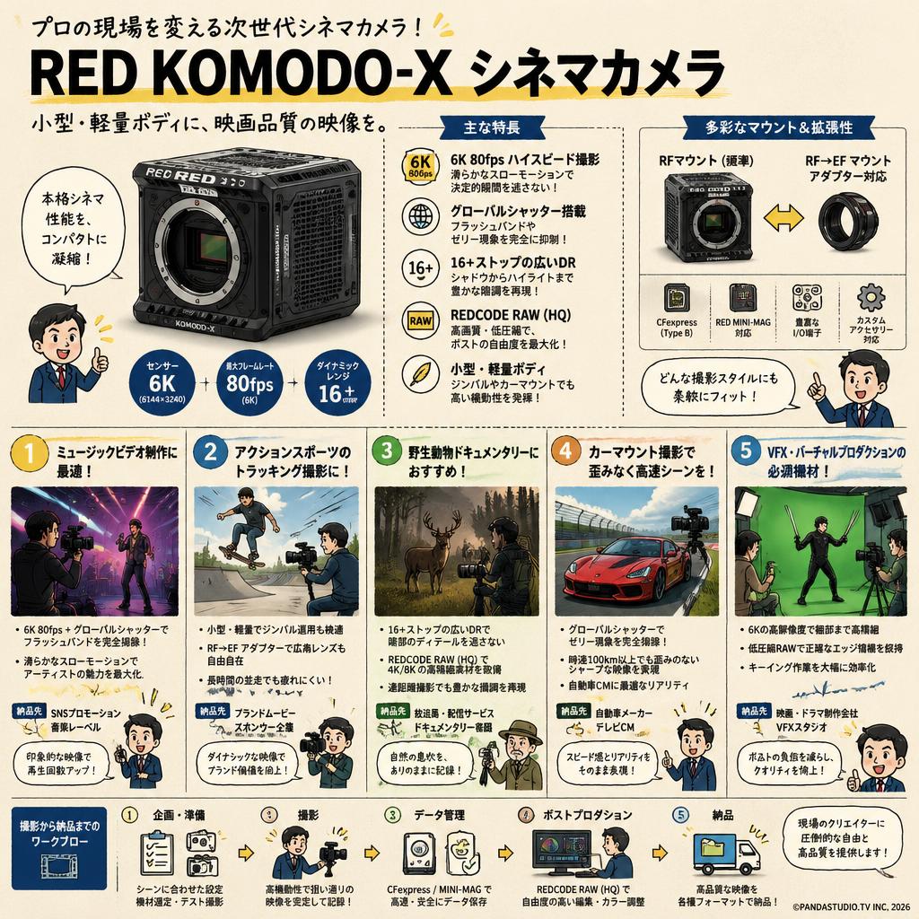 RED KOMODO-X シネマカメラ 用途