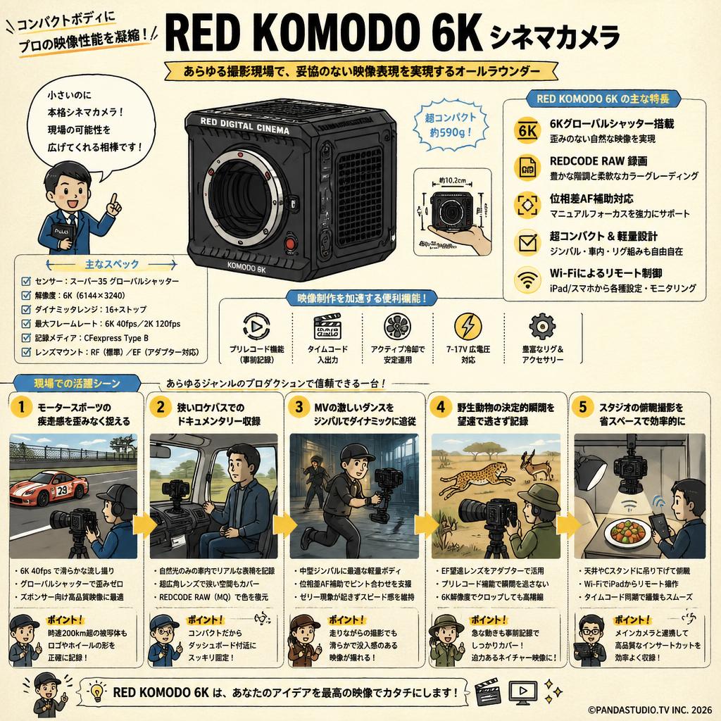 RED KOMODO 6K シネマカメラ 用途