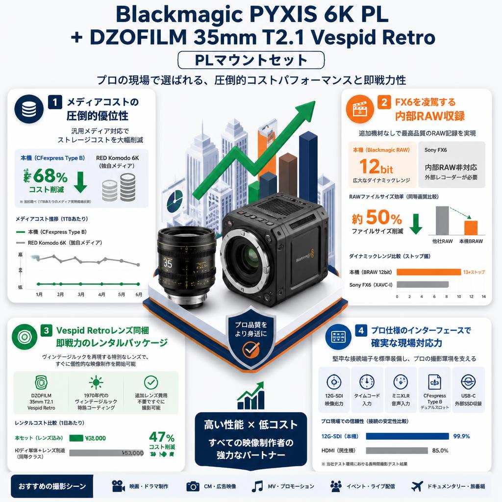 Blackmagic PYXIS 6K PL+DZOFILM 35mm T2.1 Vespid Retro / PLマウントセット