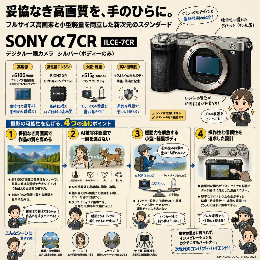 SONY α7CR ILCE-7CR デジタル一眼カメラ　シルバー（ボディーのみ） 概要
