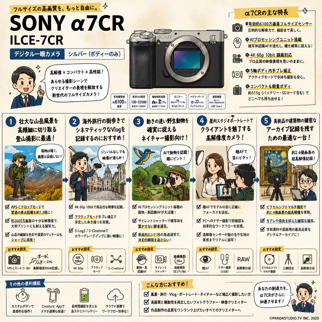 SONY α7CR ILCE-7CR デジタル一眼カメラ　シルバー（ボディーのみ） 用途
