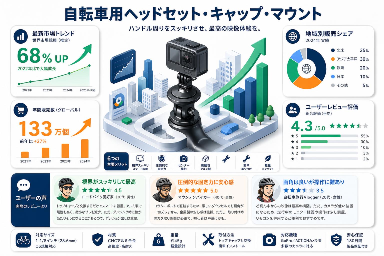 自転車用ヘッドセット・キャップ・マウント インターネット上のお客様の声（評判）