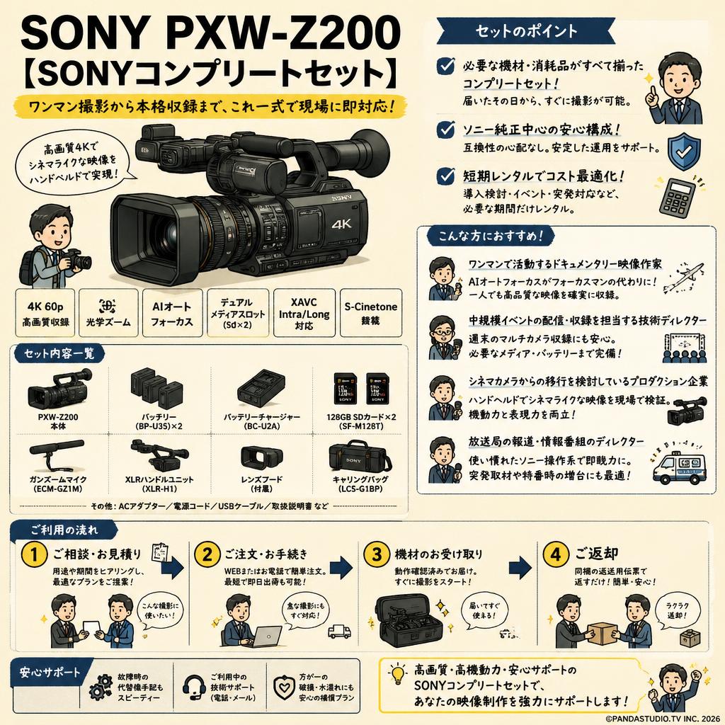 SONY PXW-Z200 【SONYコンプリートセット】 おもな対象のお客様