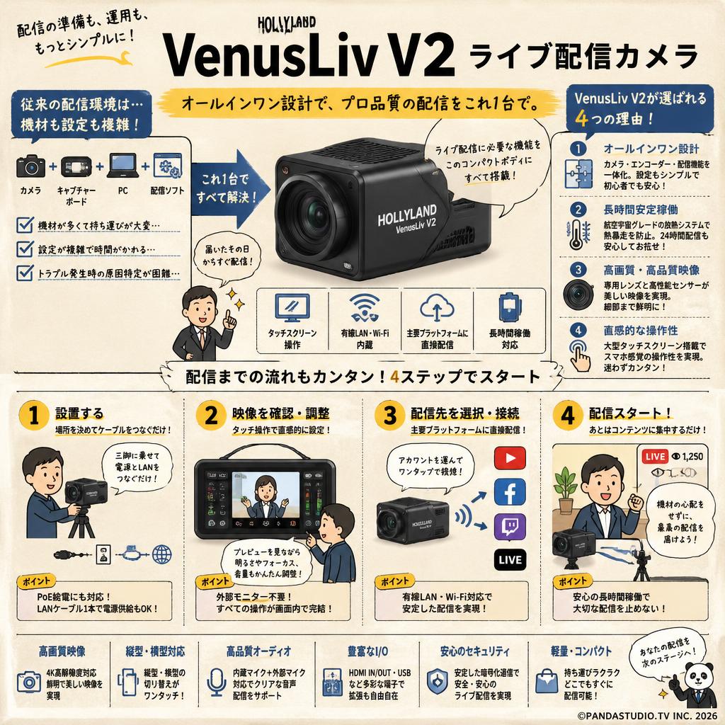HOLLYLAND-VenusLiv V2 ライブ配信カメラ 概要