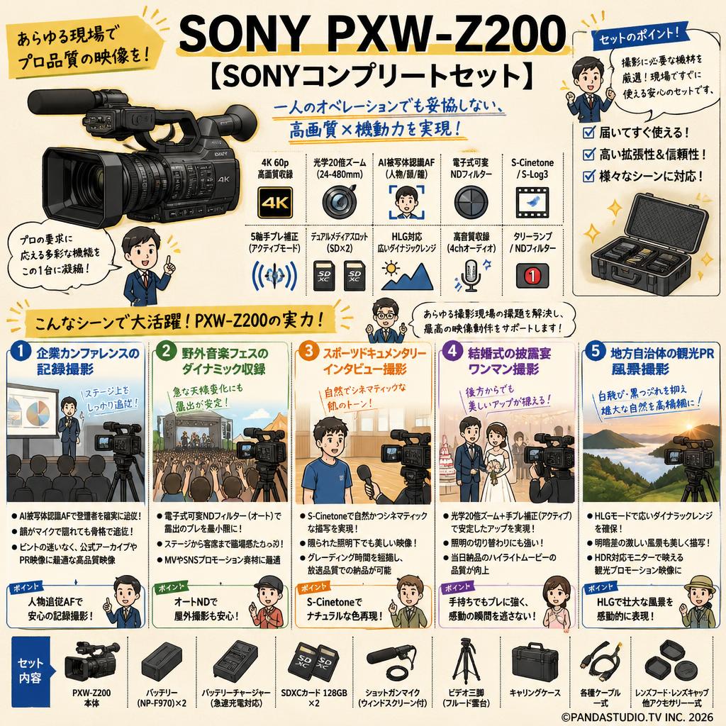 SONY PXW-Z200 【SONYコンプリートセット】 用途