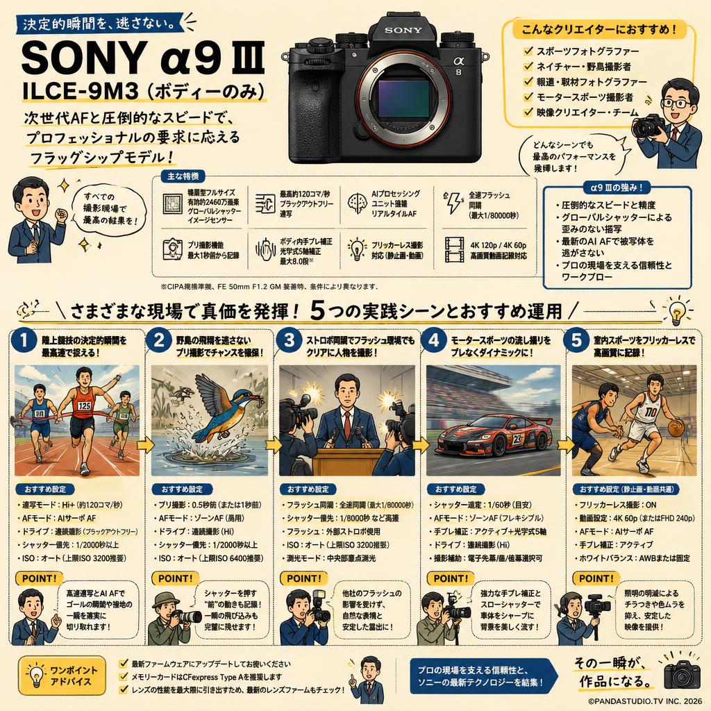 SONY α9 III／ ILCE-9M3 （ボディーのみ） 用途