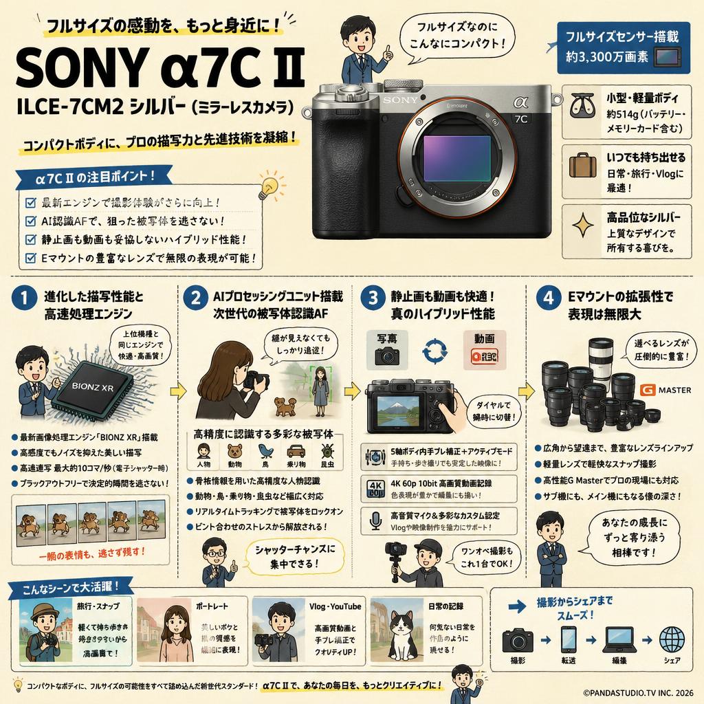 SONY α7C II ILCE-7CM2  シルバー(ミラーレスカメラ) 概要