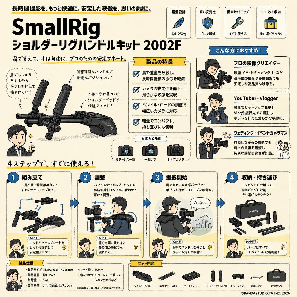 SmallRig ショルダーリグハンドルキット 2002F おもな対象のお客様