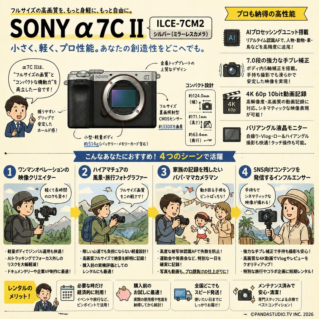SONY α7C II ILCE-7CM2  シルバー(ミラーレスカメラ) おもな対象のお客様