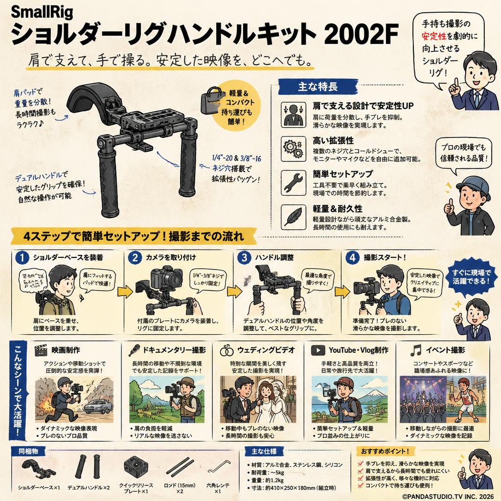 SmallRig ショルダーリグハンドルキット 2002F 用途