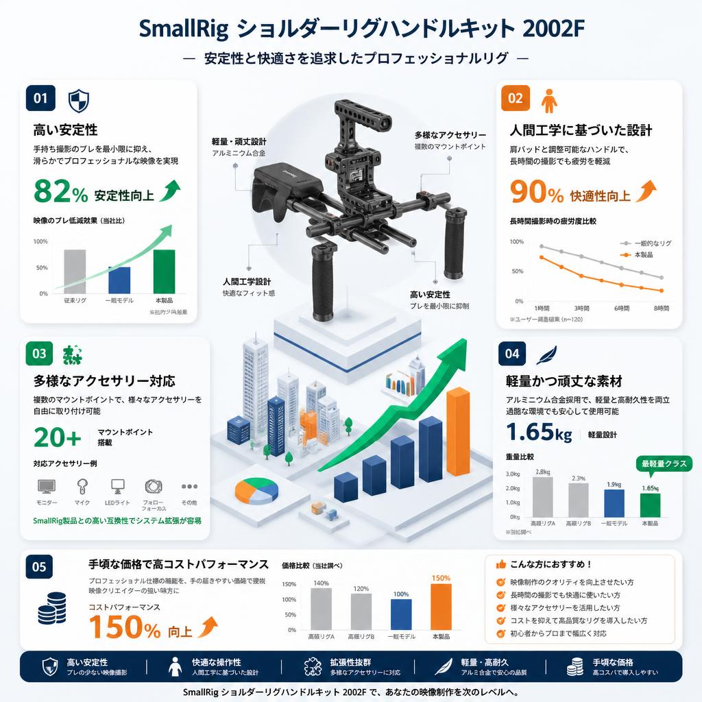 SmallRig ショルダーリグハンドルキット 2002F セールスポイント