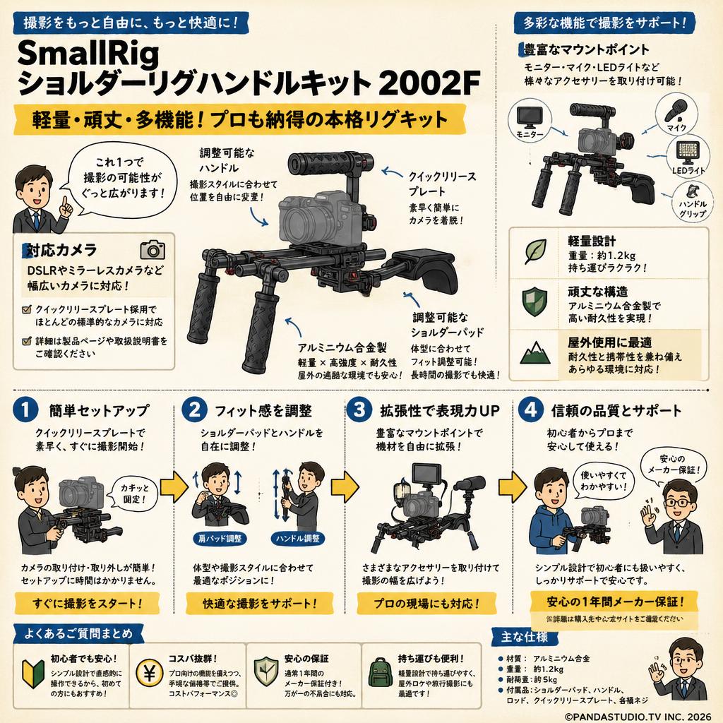 SmallRig ショルダーリグハンドルキット 2002F FAQ（よくある質問と答え）