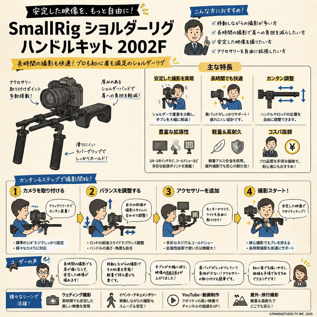 SmallRig ショルダーリグハンドルキット 2002F インターネット上のお客様の声（評判）