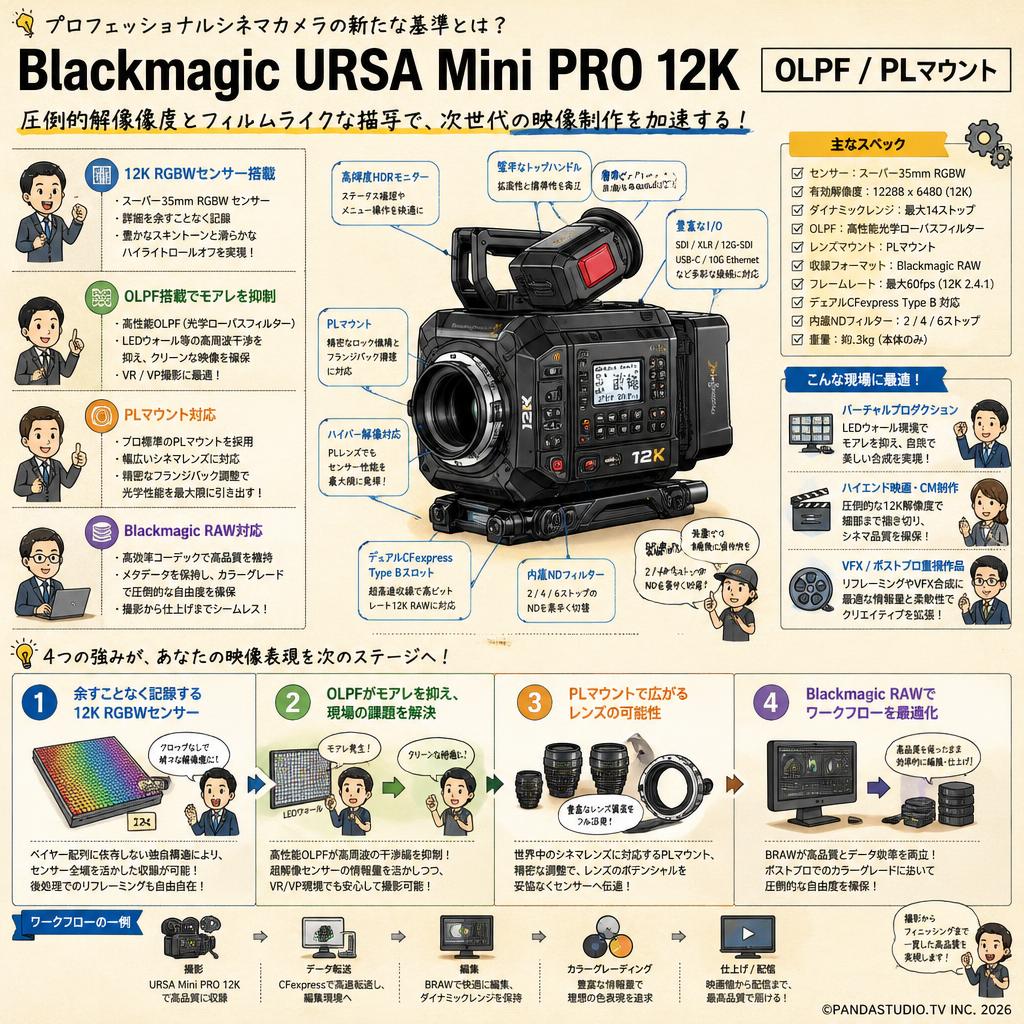 Blackmagic URSA Mini PRO 12K OLPF / PLマウント 概要