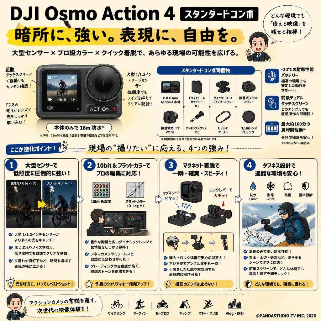 DJI Osmo Action 4 スタンダードコンボ 概要