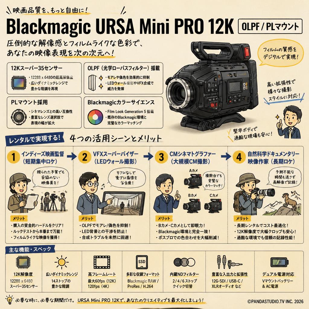 Blackmagic URSA Mini PRO 12K OLPF / PLマウント おもな対象のお客様