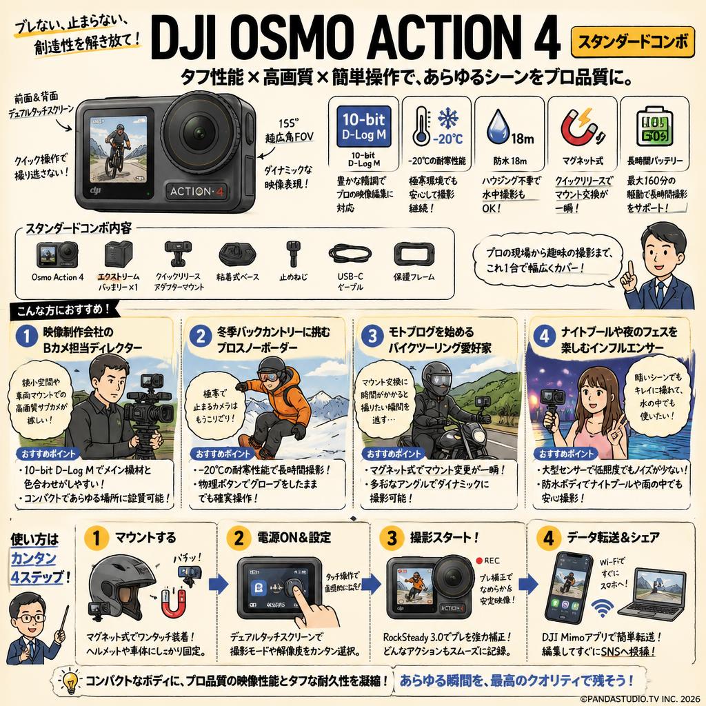 DJI Osmo Action 4 スタンダードコンボ おもな対象のお客様