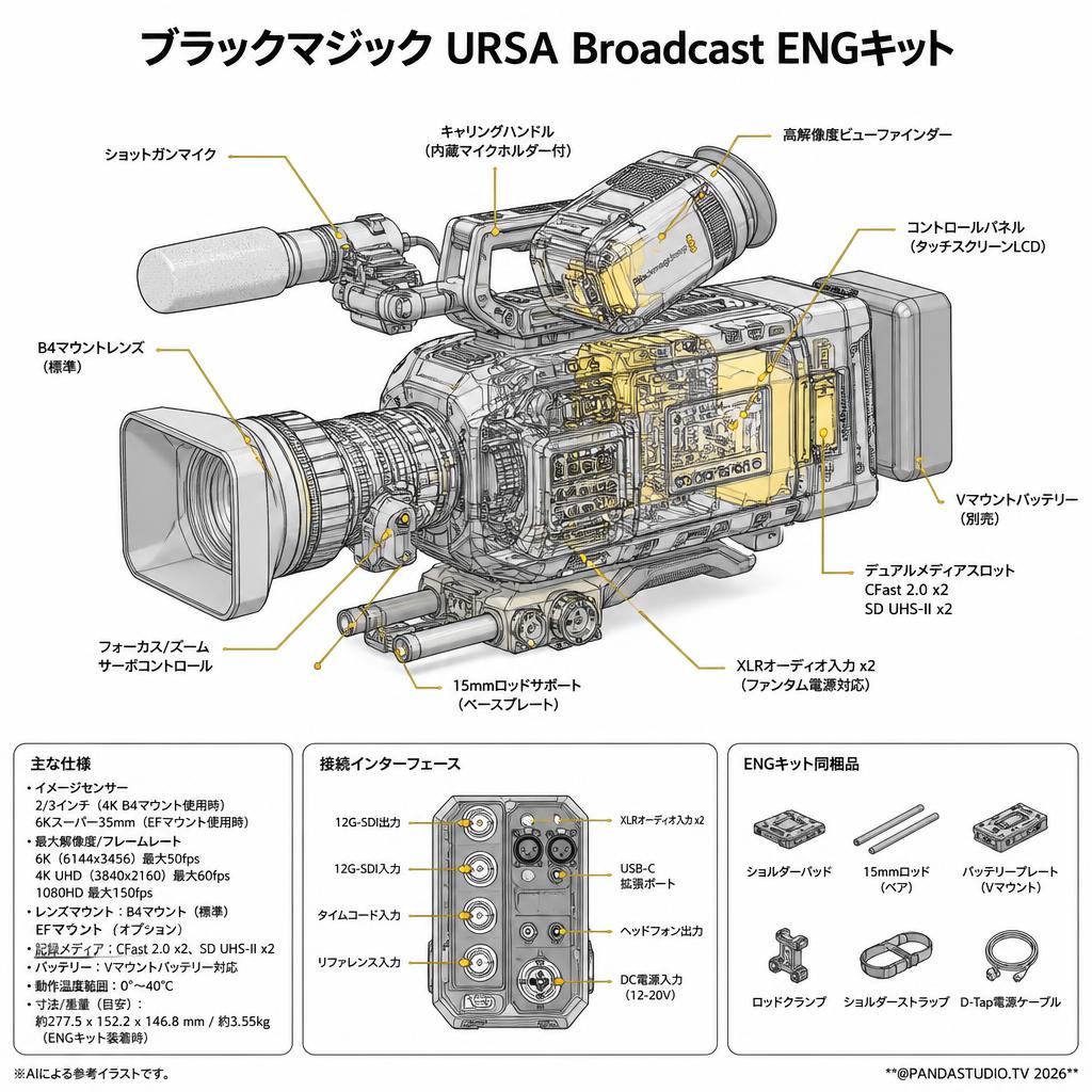 Blackmagic URSA Broadcast ENG Kit スペック