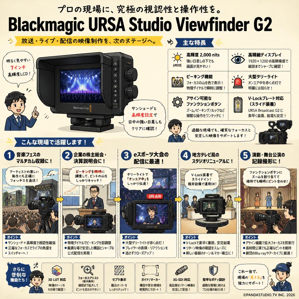 Blackmagic URSA Studio Viewfinder G2 用途