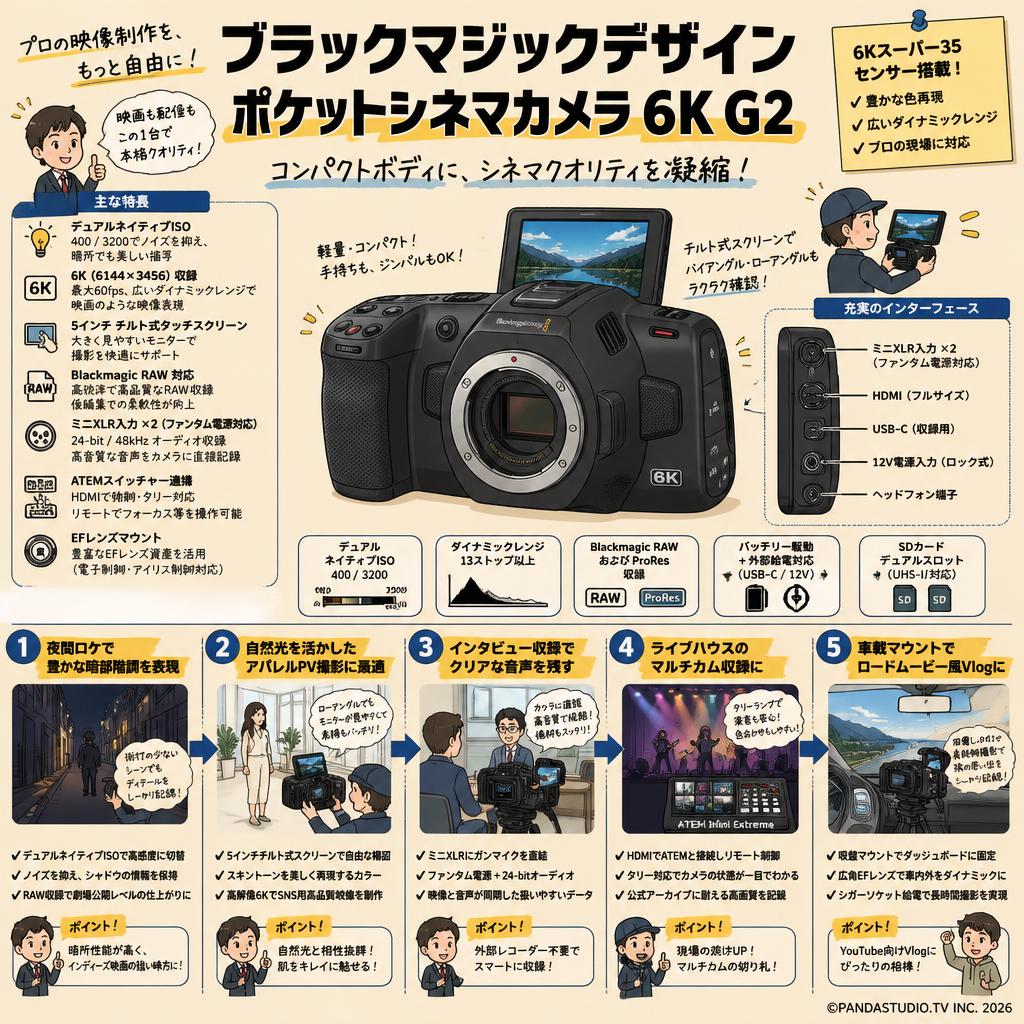 Blackmagic Design Pocket Cinema Camera 6K G2 用途