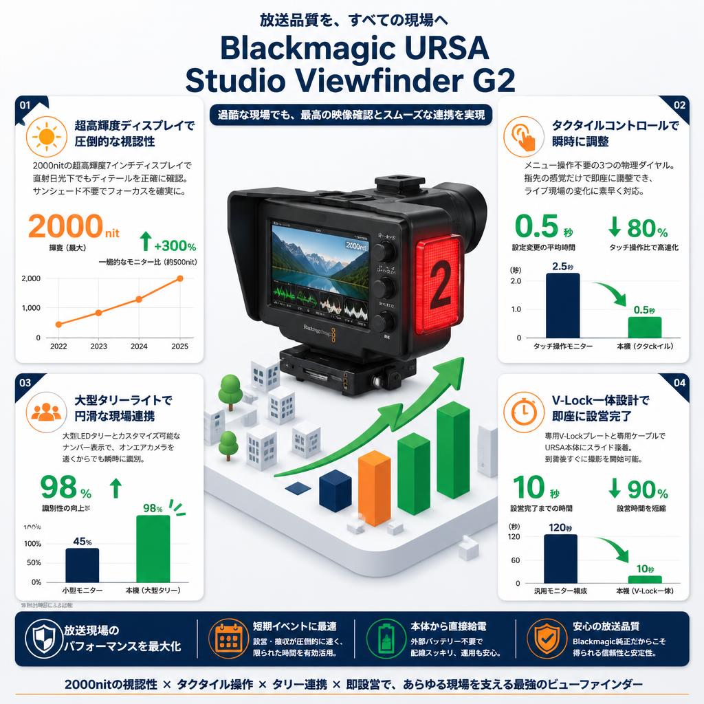 Blackmagic URSA Studio Viewfinder G2 セールスポイント
