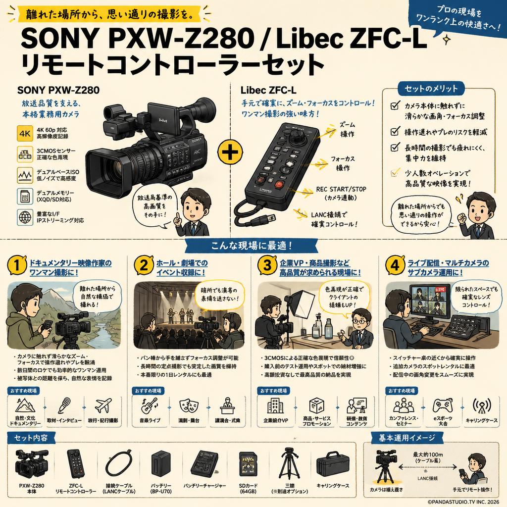 SONY PXW-Z280 / Libec ZFC-L リモートコントローラーセット おもな対象のお客様