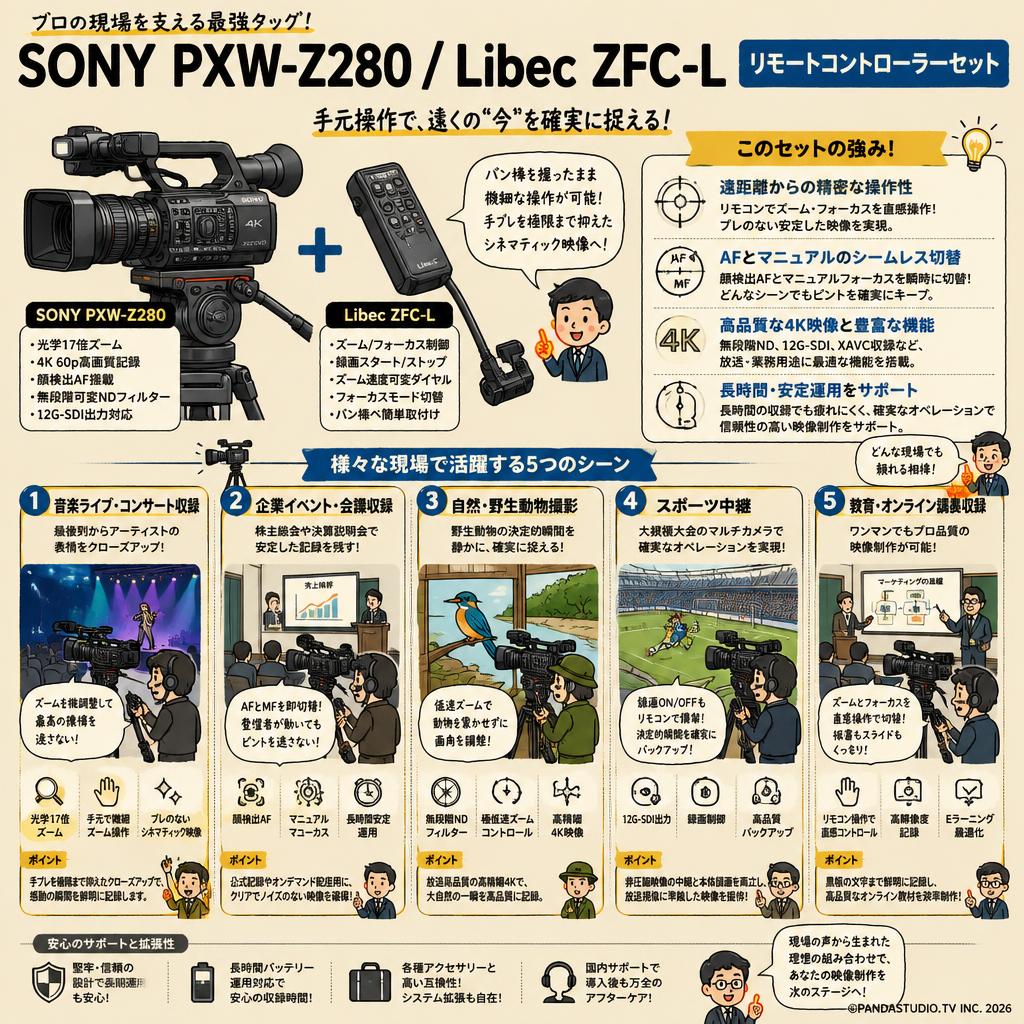 SONY PXW-Z280 / Libec ZFC-L リモートコントローラーセット 用途