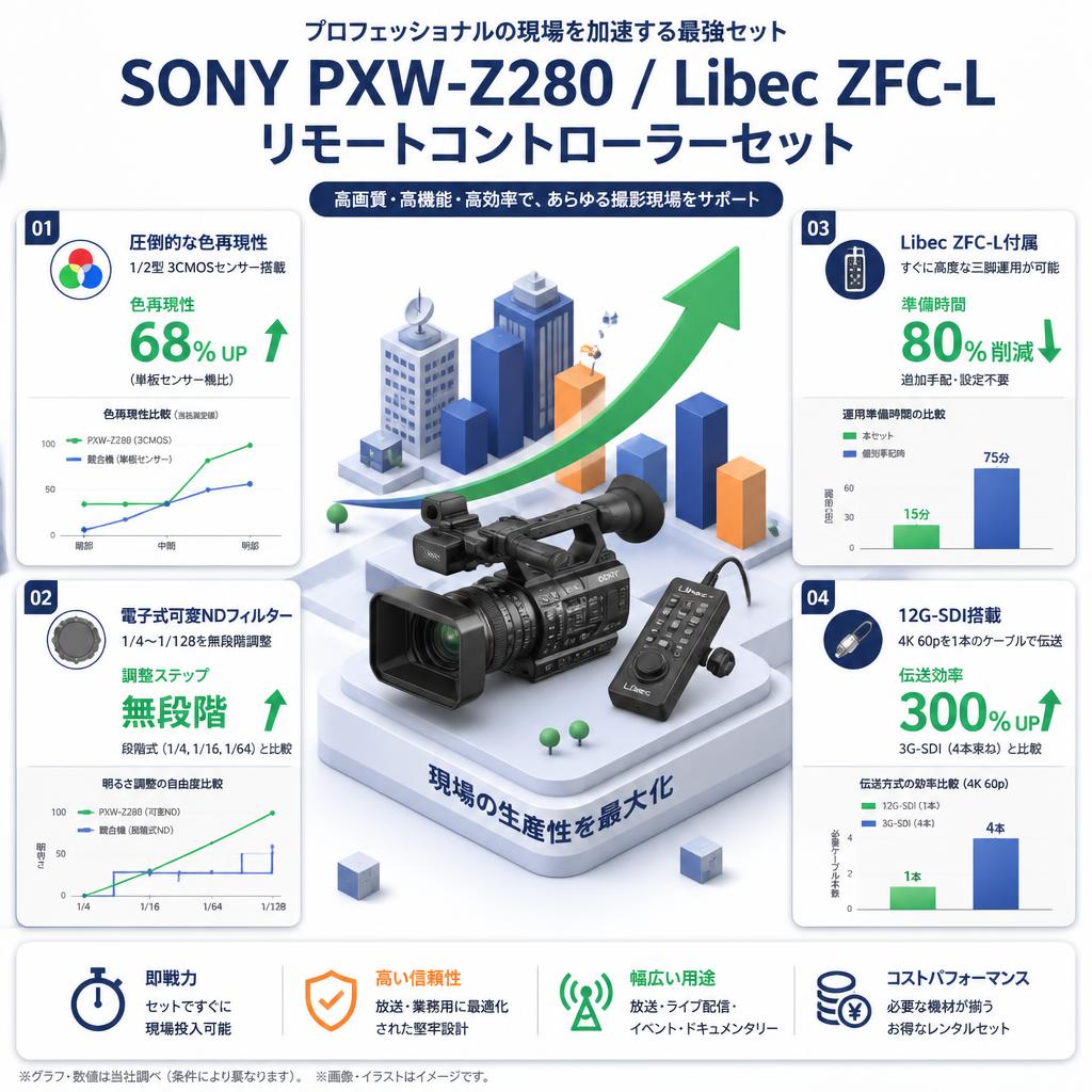 SONY PXW-Z280 / Libec ZFC-L リモートコントローラーセット セールスポイント
