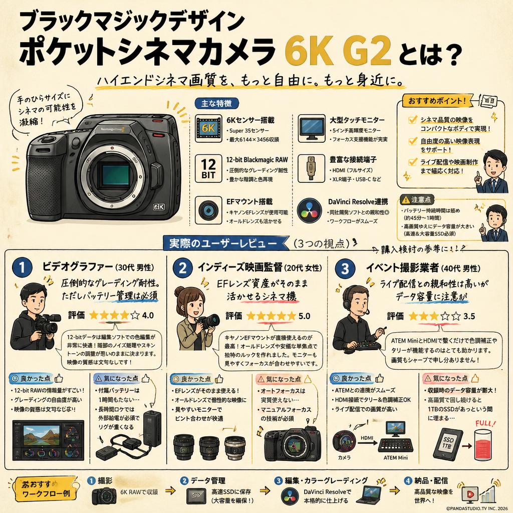 Blackmagic Design Pocket Cinema Camera 6K G2 インターネット上のお客様の声（評判）