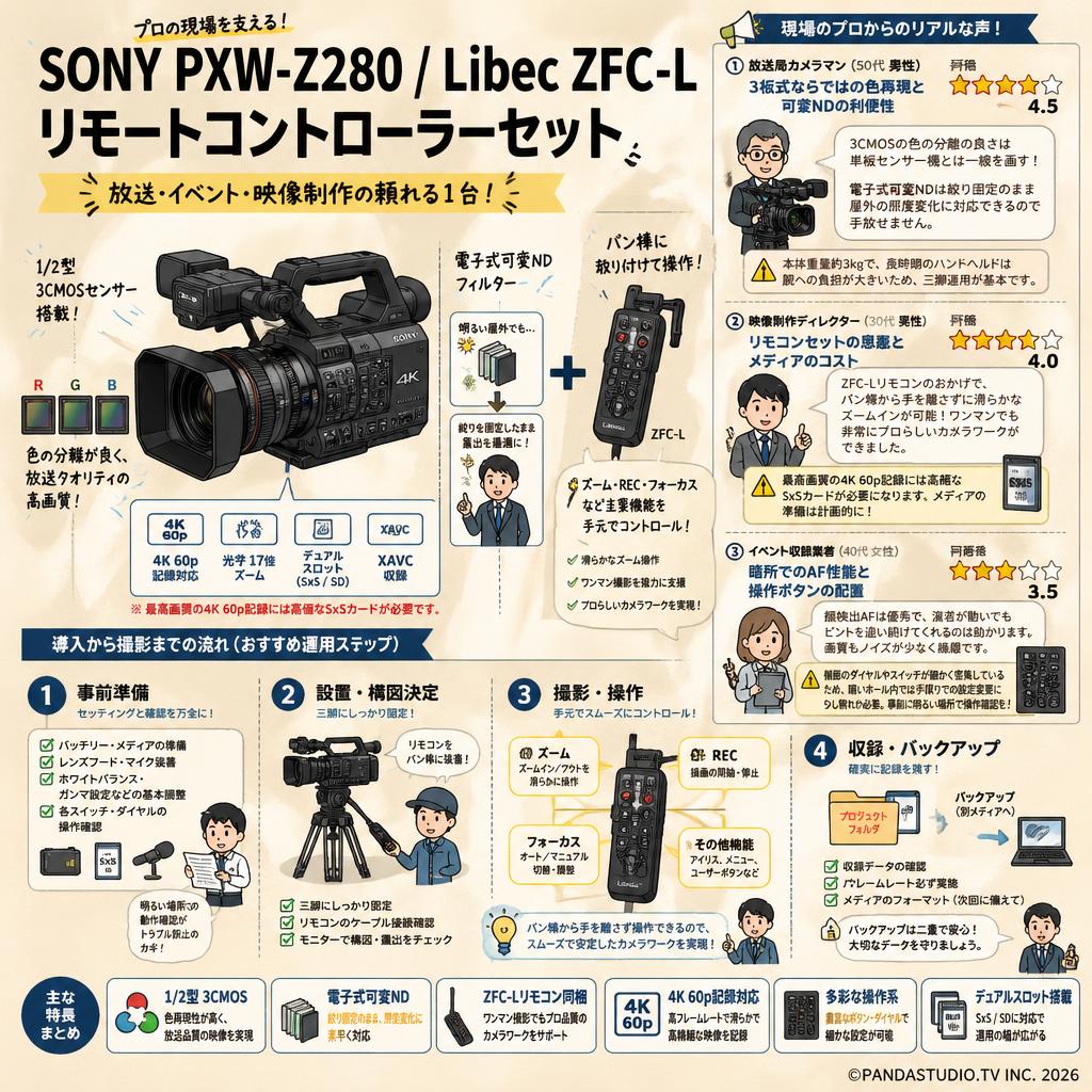 SONY PXW-Z280 / Libec ZFC-L リモートコントローラーセット インターネット上のお客様の声（評判）