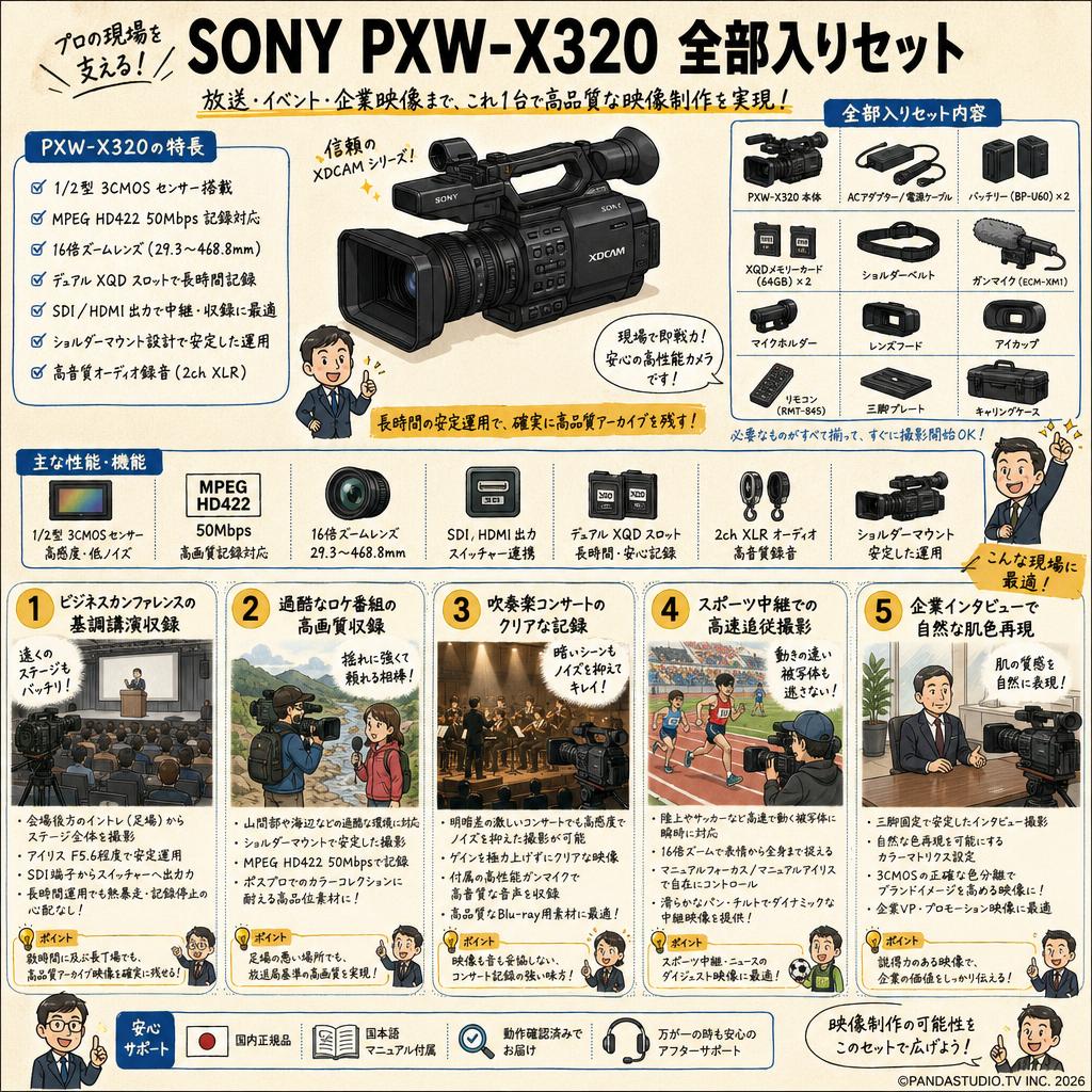 SONY PXW-X320 全部入りセット 用途