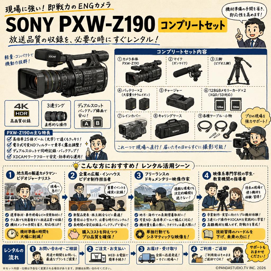 SONY PXW-Z190 コンプリートセット おもな対象のお客様
