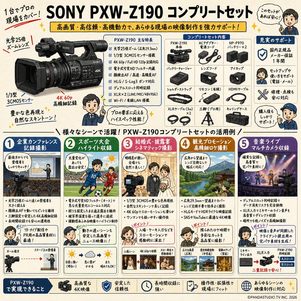 SONY PXW-Z190 コンプリートセット 用途