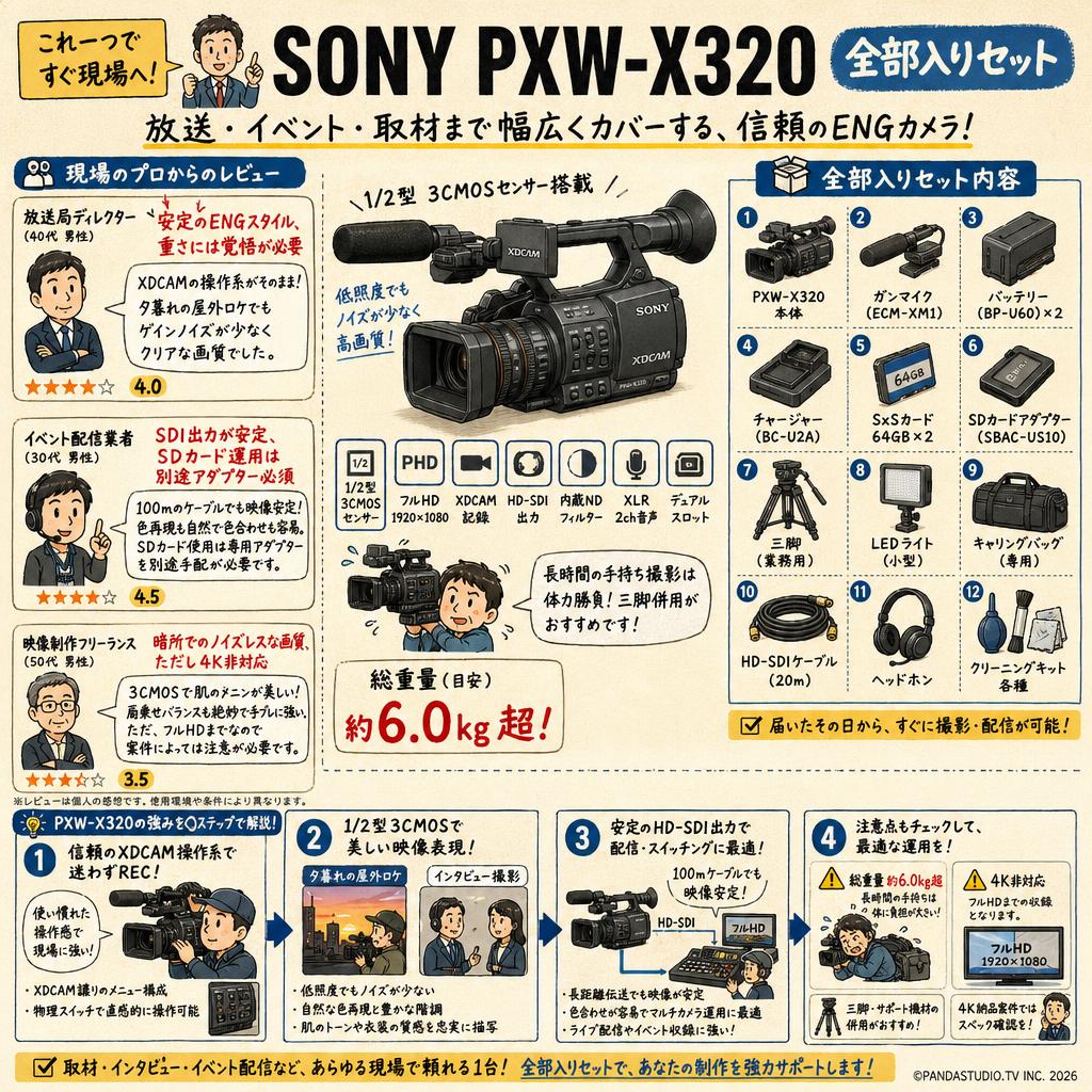 SONY PXW-X320 全部入りセット インターネット上のお客様の声（評判）