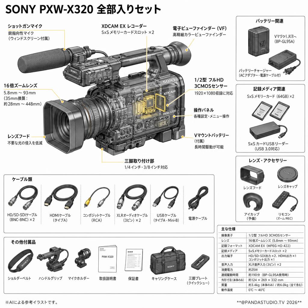 SONY PXW-X320 全部入りセット スペック