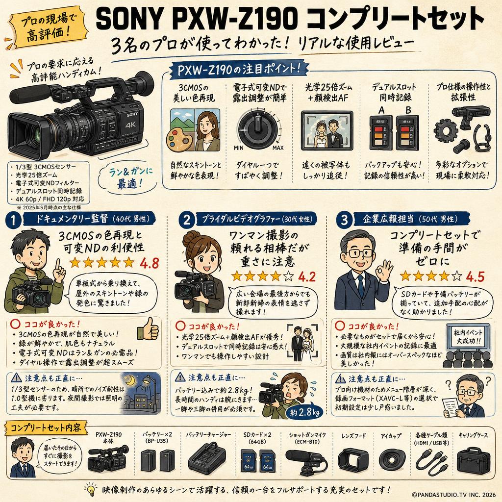 SONY PXW-Z190 コンプリートセット インターネット上のお客様の声（評判）