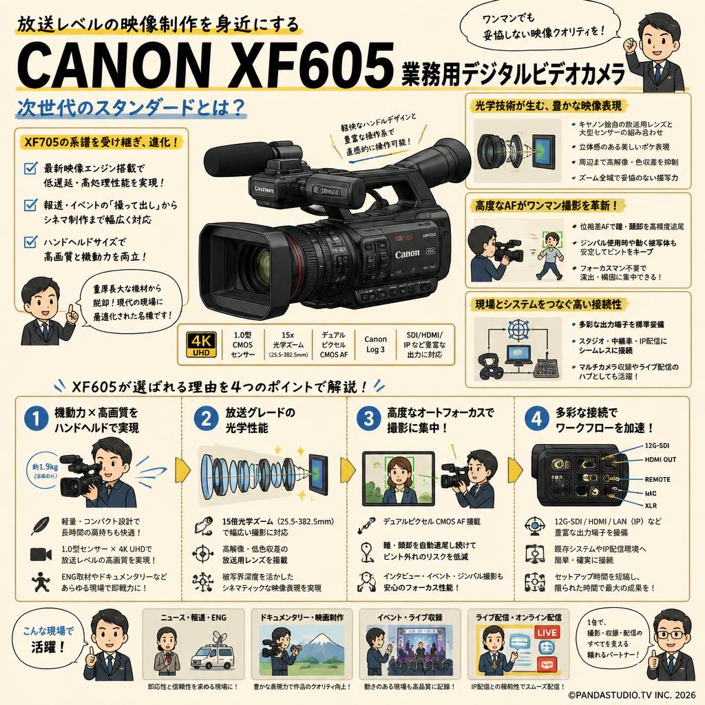 CANON XF605 業務用デジタルビデオカメラ 概要