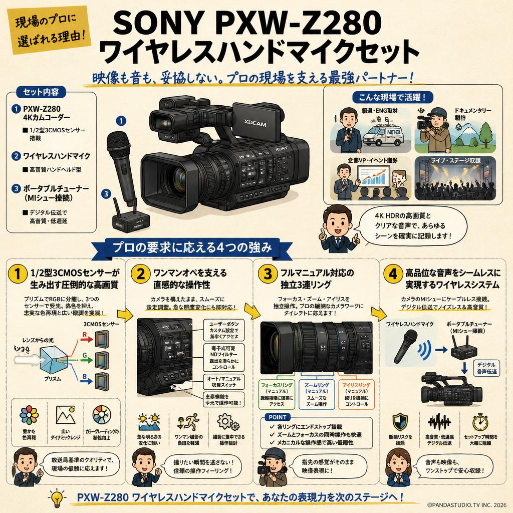 SONY PXW-Z280 ワイヤレスハンドマイクセット 概要