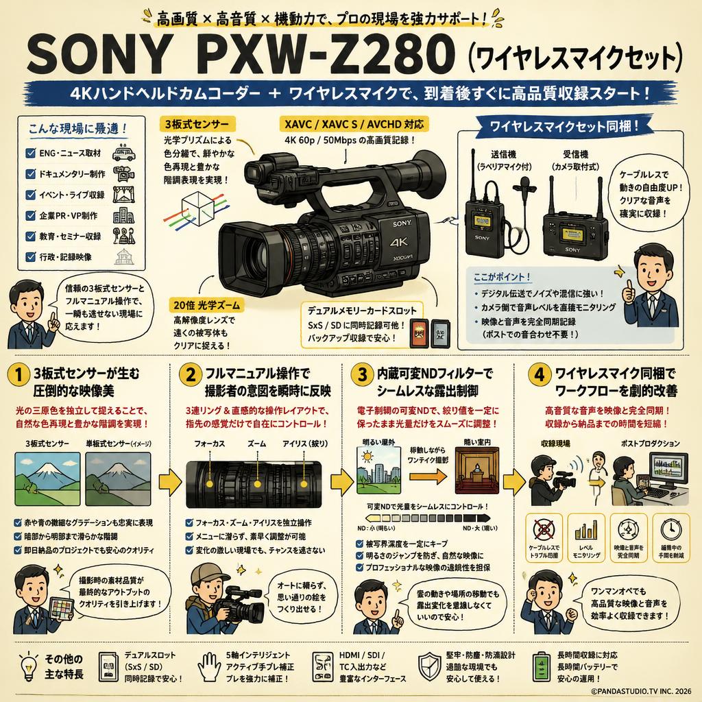 SONY PXW-Z280 (ワイヤレスマイクセット) 概要