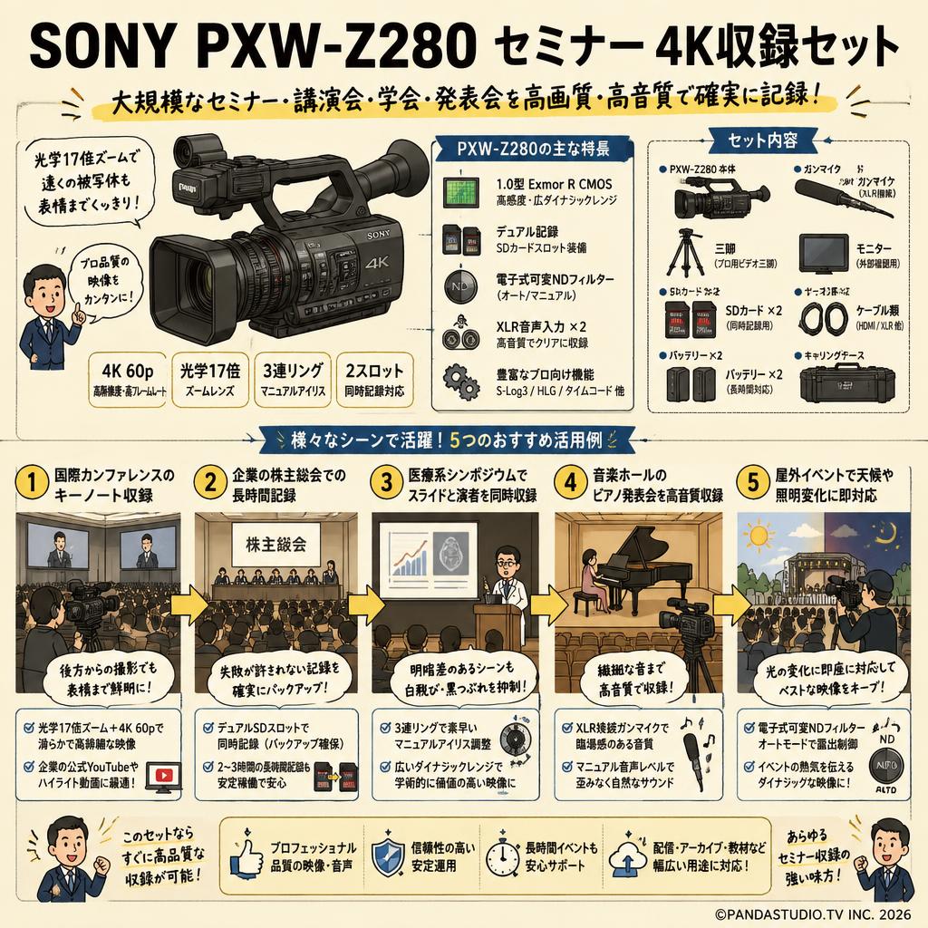 SONY PXW-Z280  セミナー 4K収録セット 用途